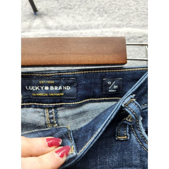 Lucky Brand Womens Ankle Lolita Skinny Dark Wash Jeans Size 12/31 Cotton Blend - Picture 2 of 4